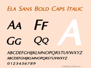 Ela Sans Bold Caps Italic PDF Extract Font Sample
