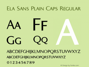 Ela Sans Plain Caps Regular PDF Extract Font Sample