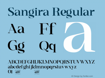Sangira Version 1.00;April 8, 2021;FontCreator 13.0.0.2683 64-bit图片样张