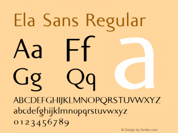 Ela Sans Regular PDF Extract Font Sample
