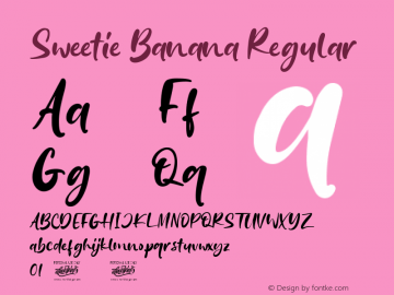 Sweetie Banana Version 1.00;April 8, 2021;FontCreator 13.0.0.2683 64-bit图片样张