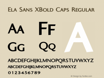 Ela Sans XBold Caps Regular PDF Extract Font Sample