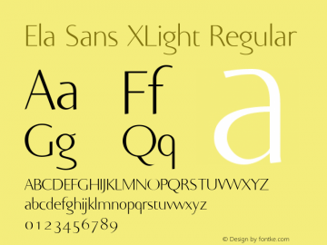 Ela Sans XLight Regular PDF Extract Font Sample
