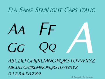 Ela Sans SemiLight Caps Italic PDF Extract图片样张