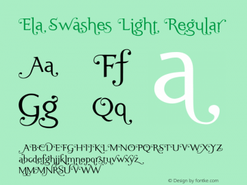 Ela Swashes Light Regular PDF Extract Font Sample