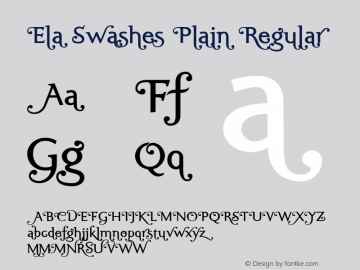 Ela Swashes Plain Regular PDF Extract Font Sample