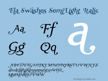 Ela Swashes SemiLight Italic PDF Extract Font Sample