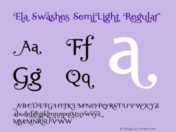 Ela Swashes SemiLight Regular PDF Extract Font Sample