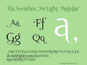 Ela Swashes XeLight Regular PDF Extract Font Sample