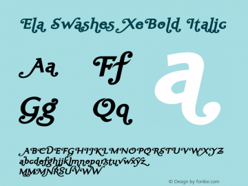 Ela Swashes XeBold Italic PDF Extract图片样张