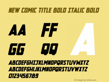 New Comic Title Bold Italic Version 2.0; 2022图片样张