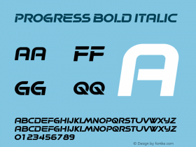 Progress Bold Italic Version 1.000图片样张