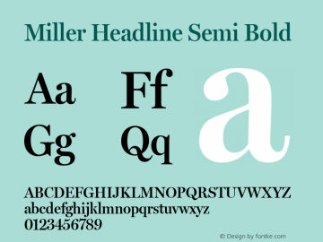 Miller Headline Semi Bold Version 1.0图片样张