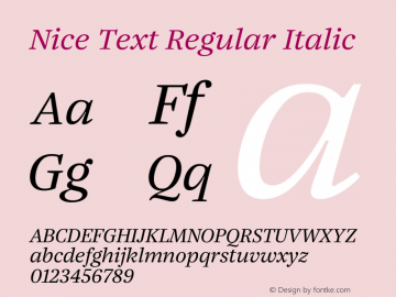 Nice Text Italic Version 1.000 | web-ttf图片样张