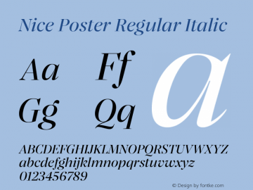 Nice Poster Italic Version 1.000 | web-ttf图片样张