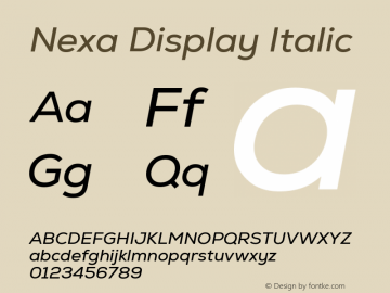 Nexa Italic Version 2.30图片样张