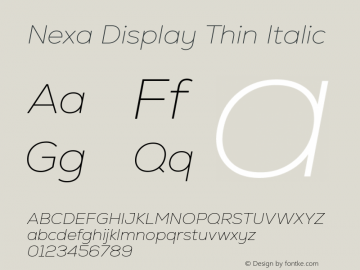 Nexa ThinItalic Version 2.30图片样张