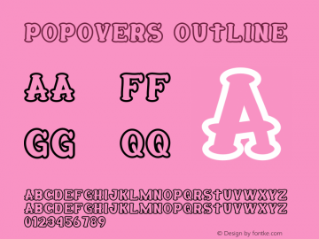 Popovers Outline Version 1.002;Fontself Maker 3.5.7图片样张