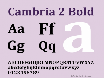 Cambria 2 Bold Version 8.00图片样张