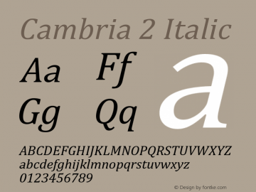 Cambria 2 Italic Version 8.00图片样张