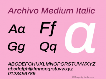 Archivo MediumItalic Version 1.002图片样张