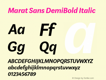 Marat Sans DemiBold Italic Version 2.001图片样张