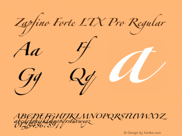 Zapfino Forte LTX Pro Regular Version 1.001 2004 Font Sample