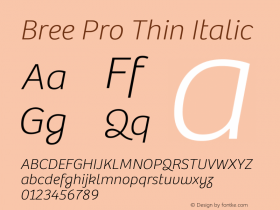 Bree Pro Thin Oblique Version 3.000;hotconv 1.0.109;makeotfexe 2.5.65593图片样张