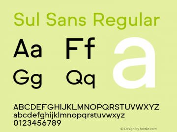SulSans-Regular Version 1.001;PS 001.001;hotconv 1.0.88;makeotf.lib2.5.64775图片样张