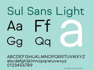 Sul Sans Light Version 1.001图片样张