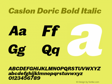 Caslon Doric Bold Italic Version 1.001 2019图片样张