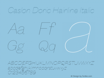 Caslon Doric Hairline Italic Version 1.001 2019图片样张