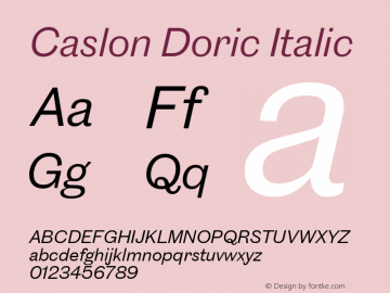 Caslon Doric Italic Version 1.001 2019图片样张