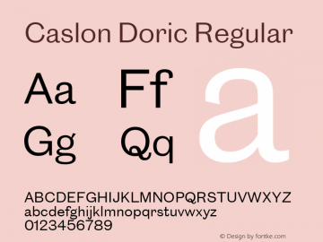 Caslon Doric Regular Version 1.001 2019图片样张
