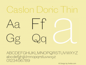 Caslon Doric Thin Version 1.001 2019图片样张