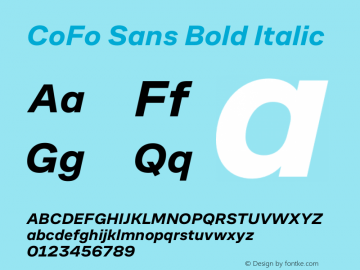 CoFo Sans Bold Bold Italic Version 2.03图片样张