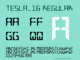 TESLA_16 Regular Version 1.00 2006 initial release Font Sample