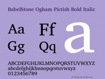BabelStone Ogham Pictish Bold Italic Version 1.02 March 14, 2022图片样张