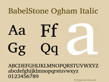 BabelStone Ogham Italic Version 2.02 March 14, 2022图片样张