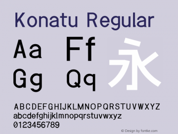 Konatu Regular 0.8 Font Sample