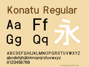 Konatu Regular 0.8 Font Sample
