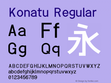 Konatu Regular Version 1.00 Font Sample