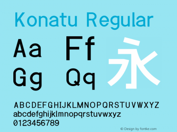 Konatu Regular Version 1.00 Font Sample