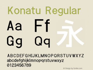 Konatu Regular Version 1.00 Font Sample