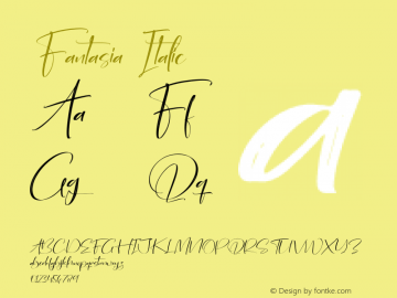 Fantasia Italic Version 1.00;January 23, 2022;FontCreator 13.0.0.2683 64-bit图片样张