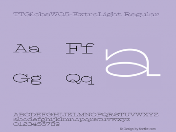 TT Globs W05 ExtraLight Version 1.01图片样张