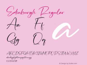 Edinburgh Version 1.00;March 25, 2022;FontCreator 13.0.0.2683 64-bit图片样张