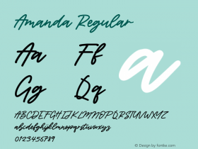 Amanda Version 1.00;June 10, 2020;FontCreator 11.5.0.2430 64-bit图片样张