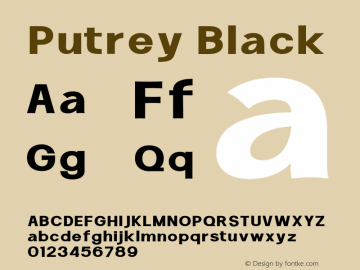 Putrey Black Version 1.000;hotconv 1.0.109;makeotfexe 2.5.65596图片样张