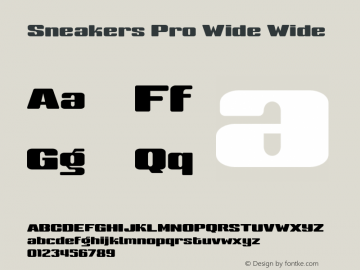 Sneakers Pro Wide Wide Version 3.000 2006 initial release Font Sample